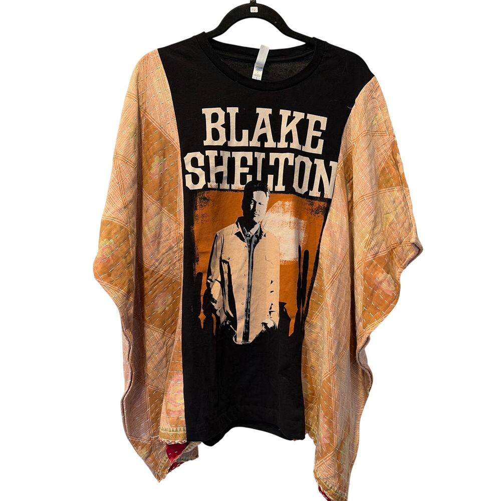 Blake Shelton Upcycled Kantha Tunic Top Shirt OS Handmade Boho